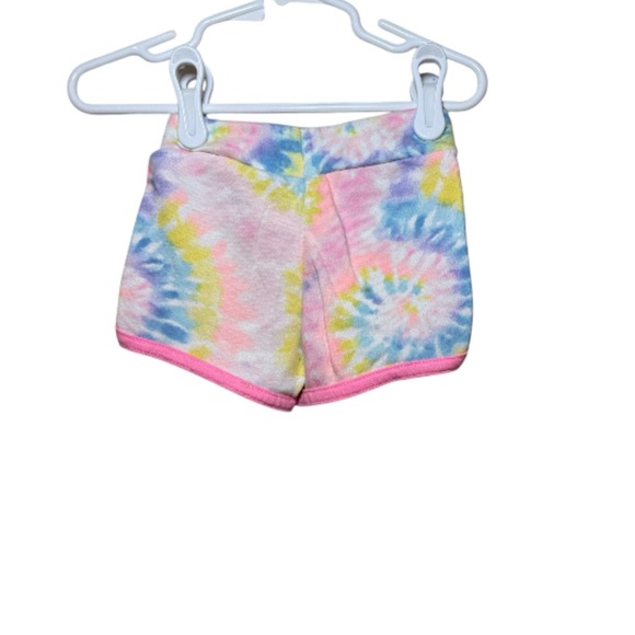 Toddler Girl Shorts 2 Piece Bundle Pink Tie-Dye Pink Floral Size 18 Months - Picture 7 of 9
